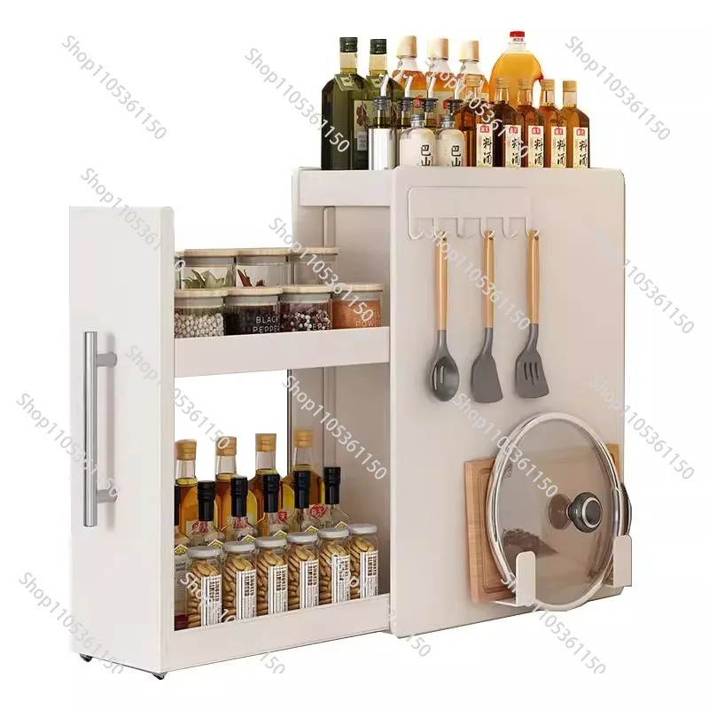 Home pull-out Multi layer storage rack Free safety device shelf countertop seasoning sorting kitchen accessories organizer