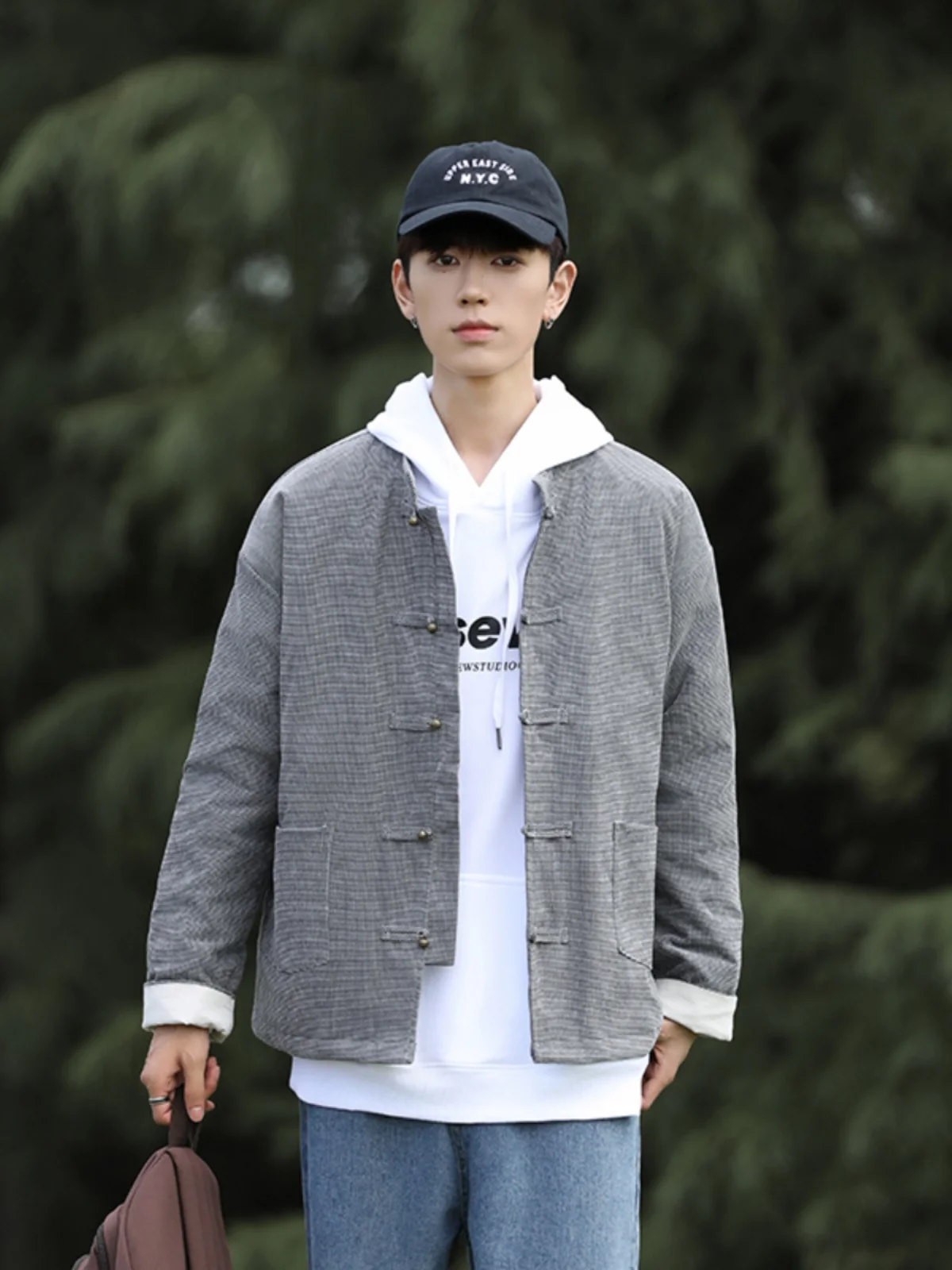 

New Chinese Sle Thiened Cotton Jaet Men's Loose Fit Autumn Winter Faion Hanfu Clothing Traditional Chinese orm Ja...