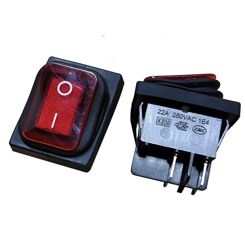 R series dust-proof and water-proof foot boat-shaped switch 4-pin 2-position with light silver point 250V22A