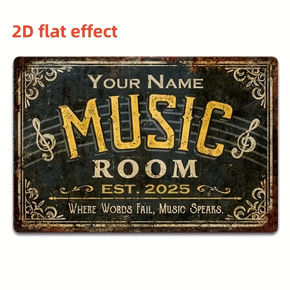 Personalized Retro Music Sign Boards for Music Classrooms, Wall Decorations, Homes, Gardens, Bars, Cafes, Halloween Christmas