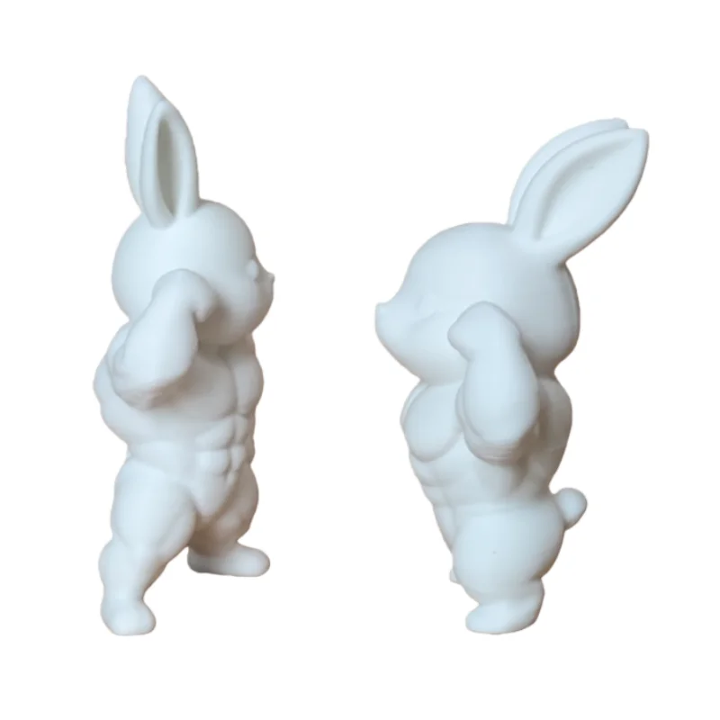 A rabbit statue that loves exercising, suitable for use as a decoration in a gym or on a car