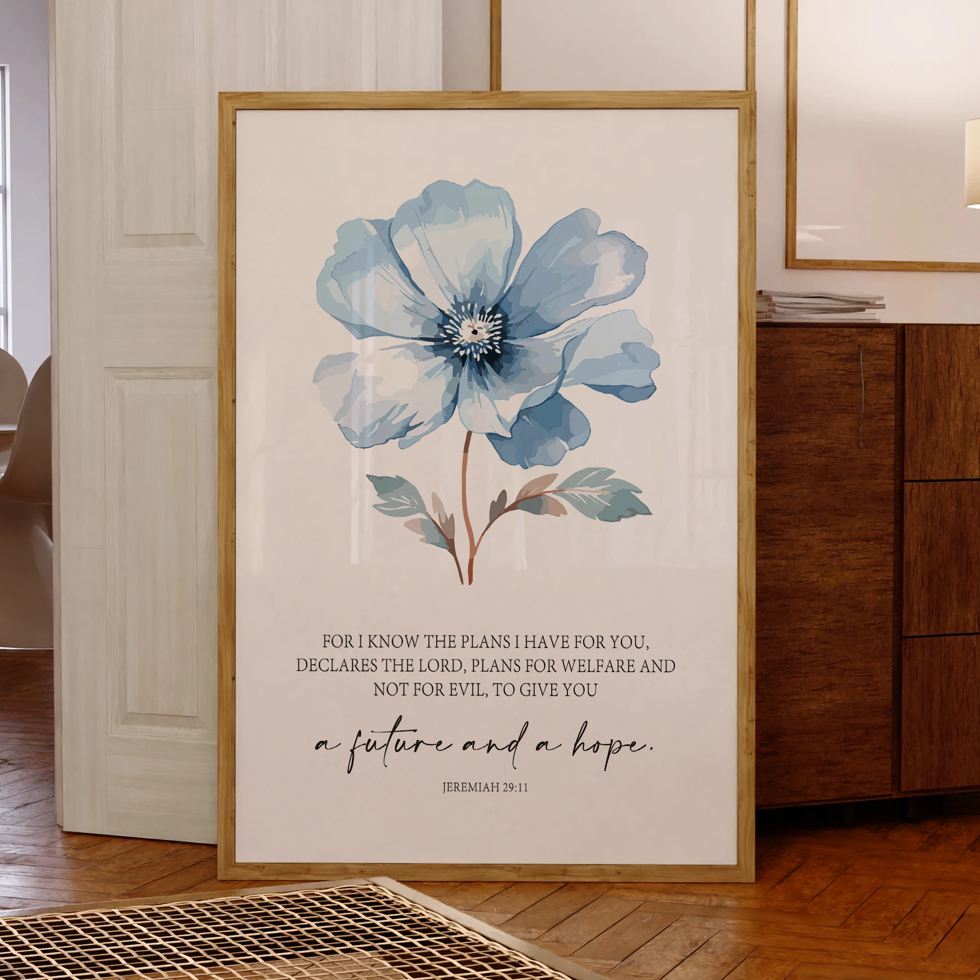 (No frame)Jeremiah 29:11 Christianity Bible Verse Wall Art Prints Canvas Painting Poster Picture For Living Room Home Decor