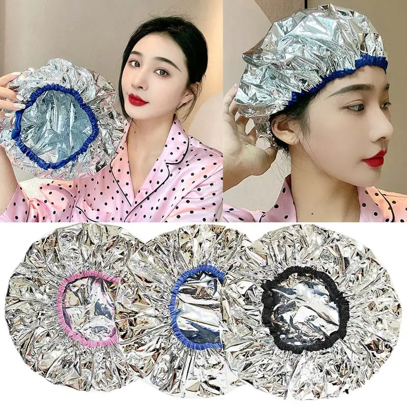 Hair Dye Cap Hair Bleach Cap Deep Conditioning Heat Cap Reusable Overnight Hair Masks Hat Cap Aluminum Foil Hair Processing Caps