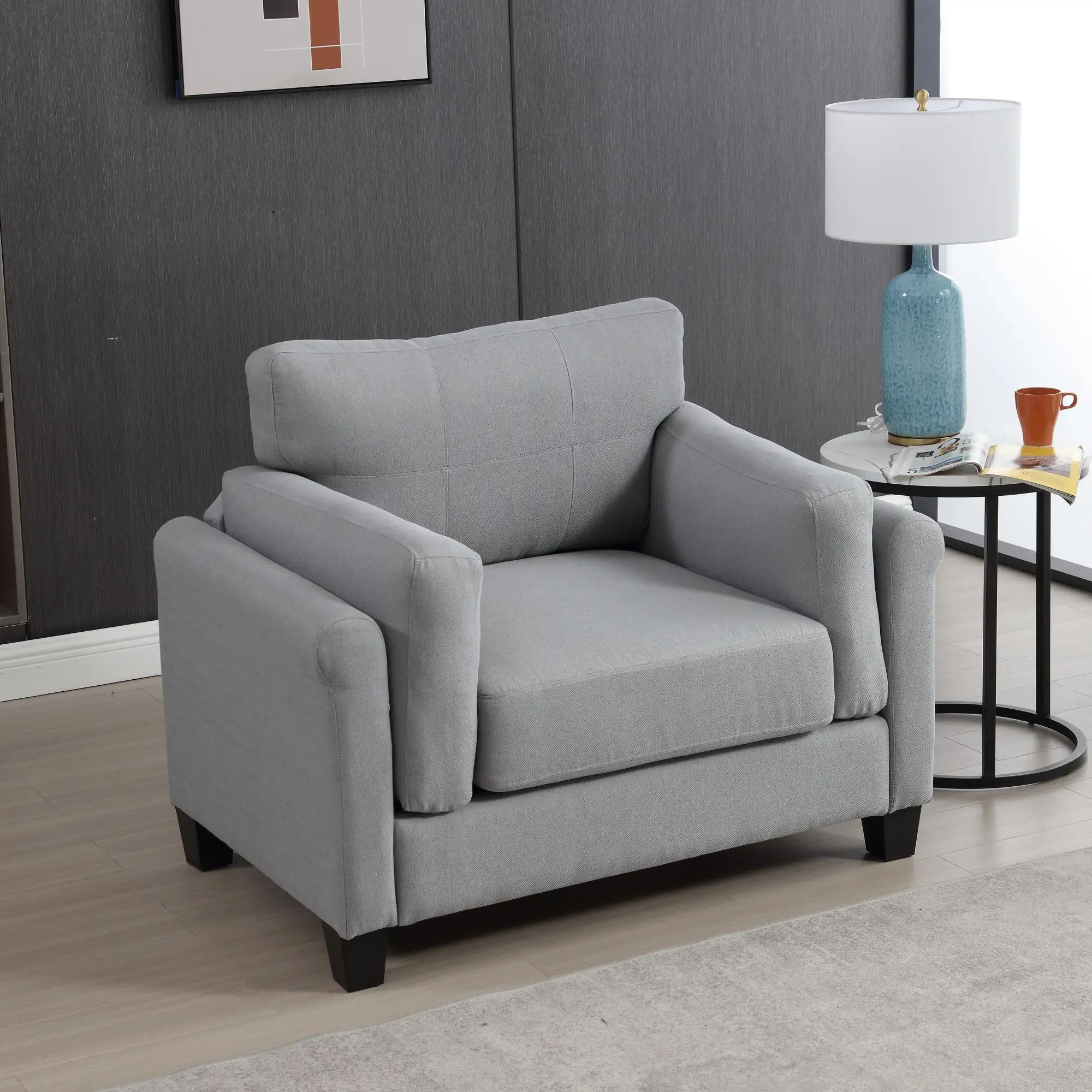 Oversized Armchair-Modern Accent Chair & Single Sofa Lounge, 46.75'' Wide, Comfortable Seating,Comfy Accent Chair Deep Seat