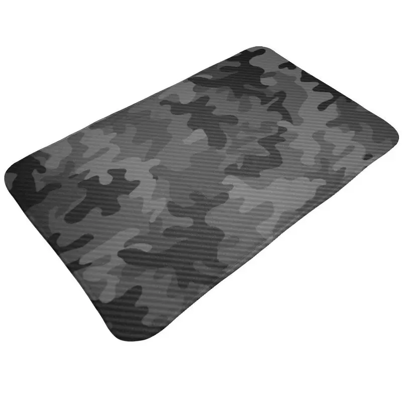 Custom Carbon Camo Front Door Mat Anti-Slip Outdoor Waterproof Camouflage Doormat Kitchen Balcony Entrance Rug Carpet