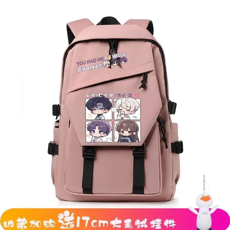 

Breathable mesh, 32×47×16cm Black White Blue Pink, Love and deepspace, Kids Teens School Bags, Anime Backpacks Girls Boys