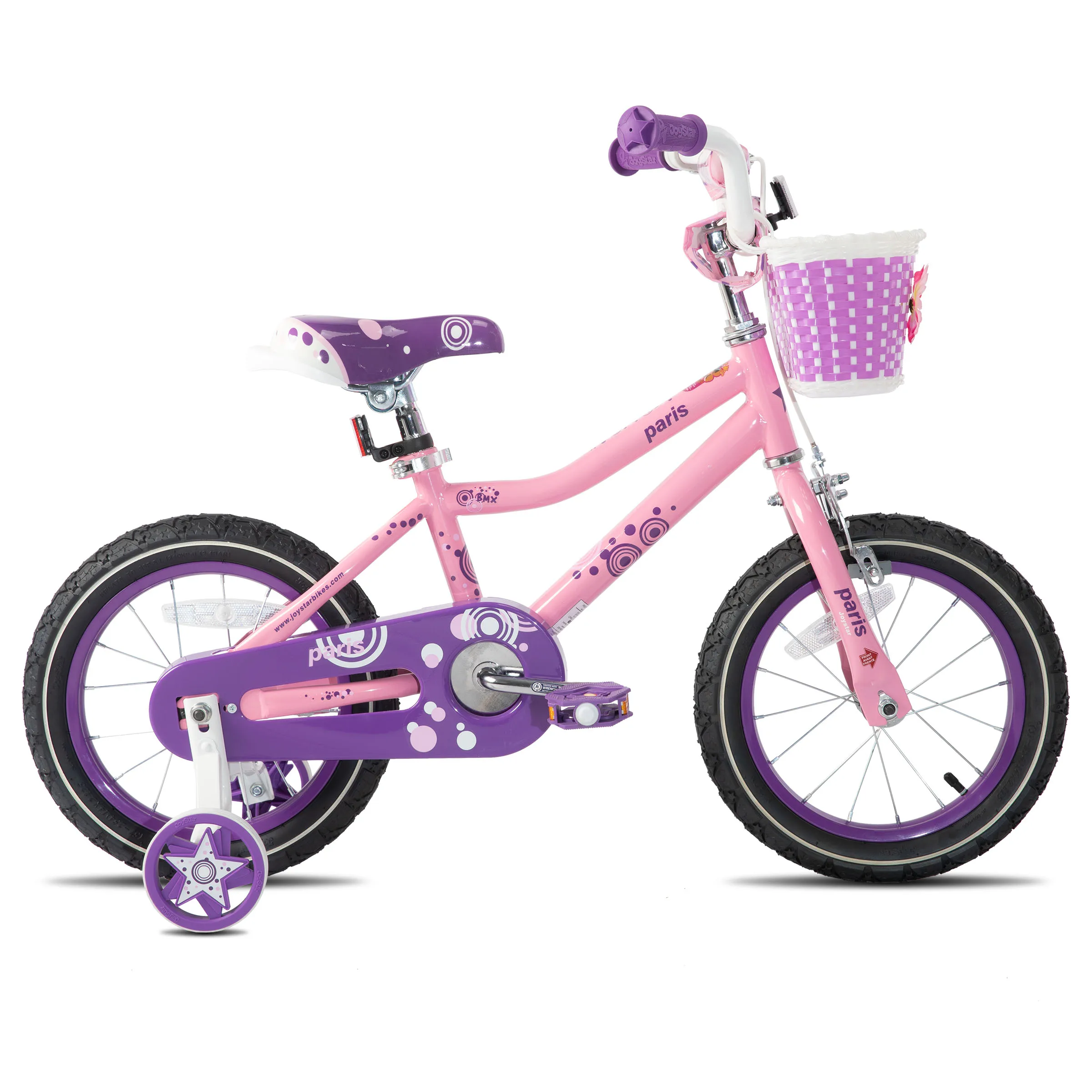 JOYSTAR Paris Girls Bike 14-20 Inch Training Wheels Handbrake Basket Kids Bicycle Ages 3-10Y view 7