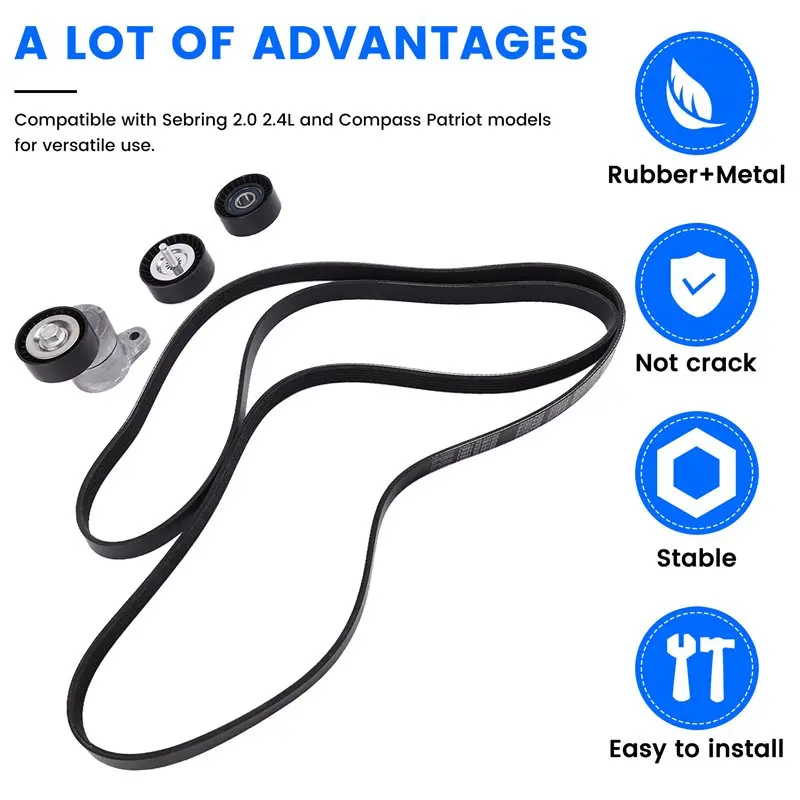 Superior-Serpentine Belt Tensioner Belt 4891595AE 4891596AC 4891797AB 4891721AB For Sebring Jeep Grand Cherokee Compass