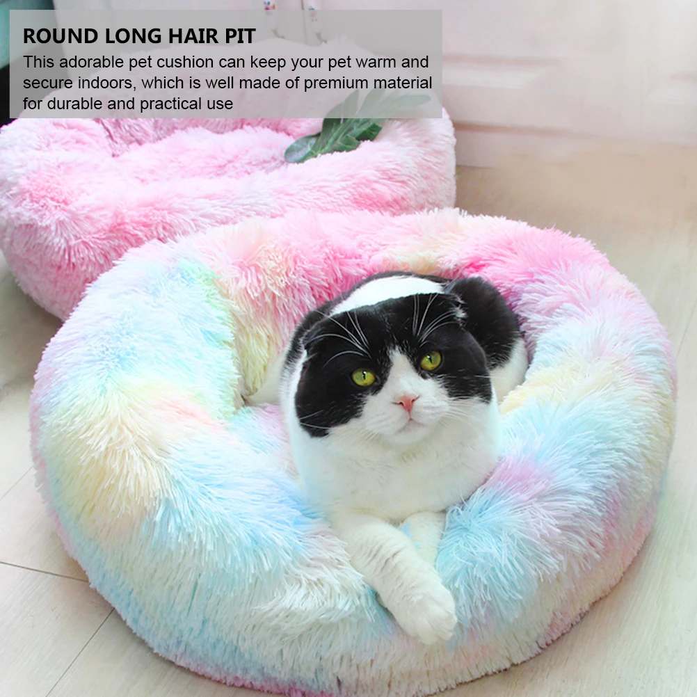

Winter Pet Bed Small Dog Bed Cozy Beds for Dogs Cats Round Cushion Design Durable Indoor Warm Play Rest Pet