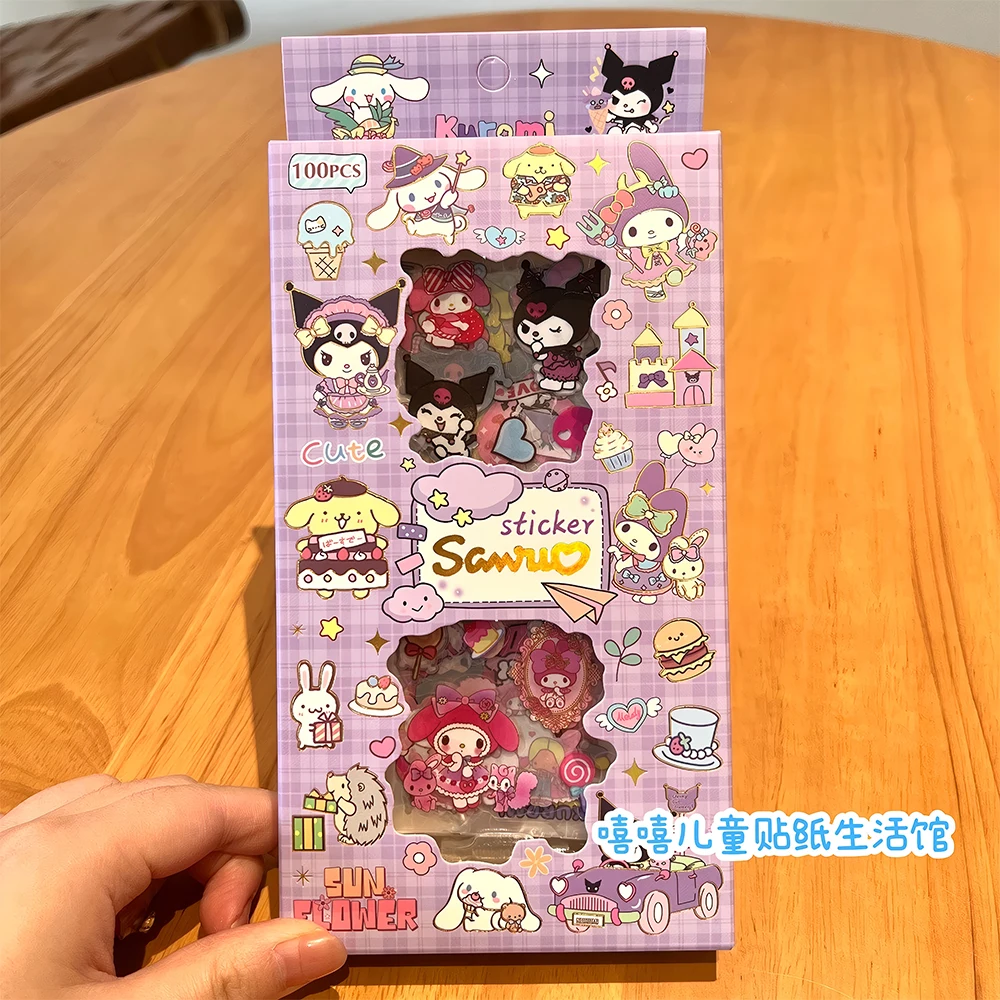 

Kawaii Cartoon Kuromi My Melody Aesthetic Stickers Cute Sanrio Anime Decals Decorative Luggage Suitcase Laptop Kid Sticker Gfits