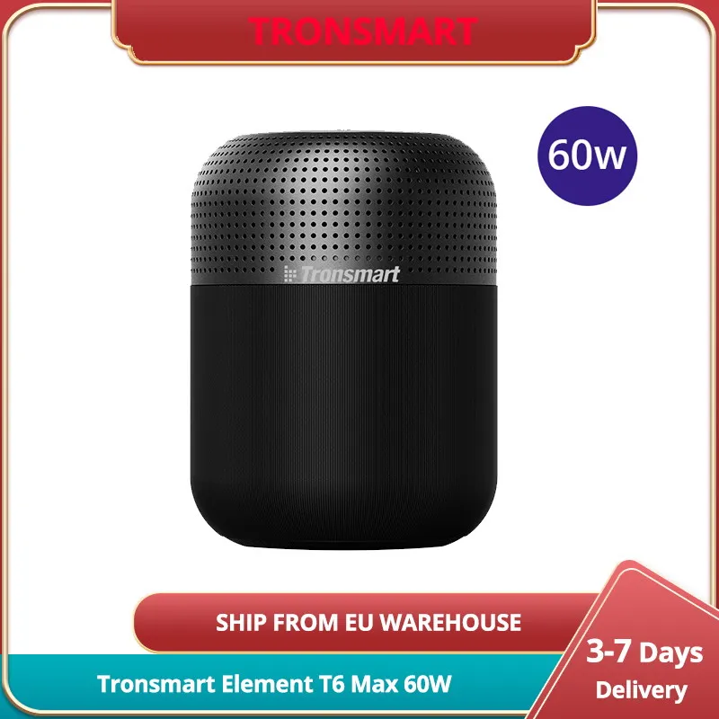 Tronsmart Element T6 Max 60W Max Speaker Bluetooth 5.0 Home Audio con Deep Bass Voice Assistant 20H Playtime IPX5 NFC