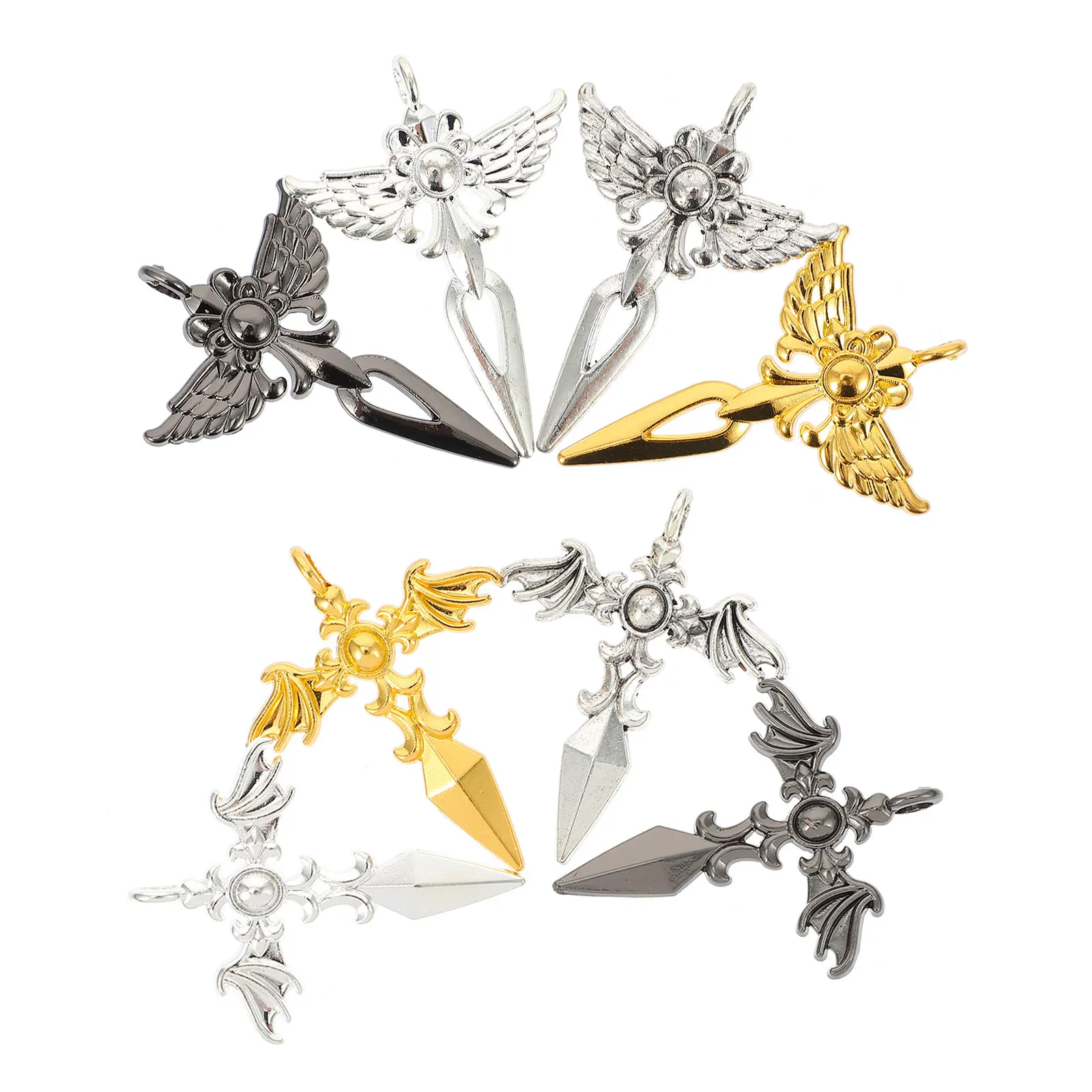 8Pcs DIY Alloy Pendants Wings Jewelry Making Accessories Creative Decorative Parts for Bracelets Earrings Keychains