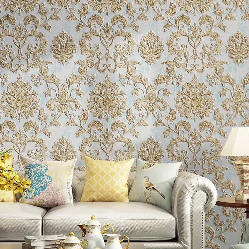 3D Embossed Texture Wall Paper Luxury Natural Fiber Black Gray Beige Brown Non-woven Wallpaper Living Room Background Wall