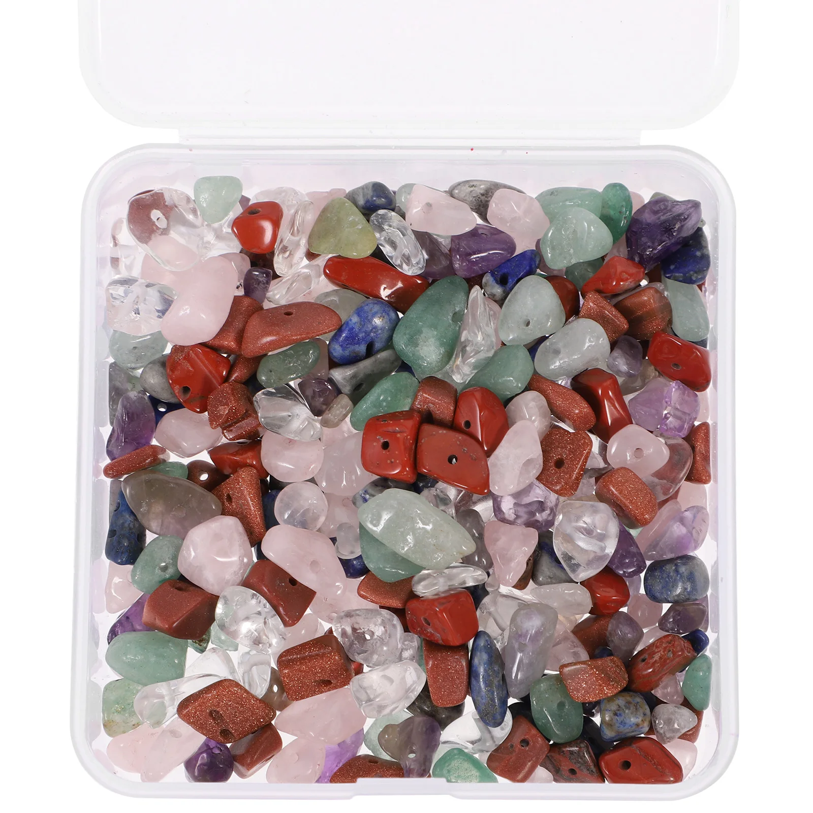 

1 Box Multicolor Natural Stone Beads Irregular Drilled Diy Loose Bead Jewelry Making Material Craft Accessories Tumbled Gravel