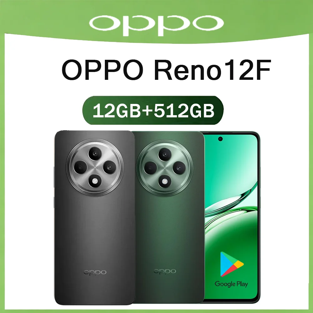 OPPO Reno12F 5G LTE Unlocked Mobile Phone 6.67 Inch 120Hz Screen 12+512GB 5000mAh Battery 50MP AI Camera Dual SIM Smartphone