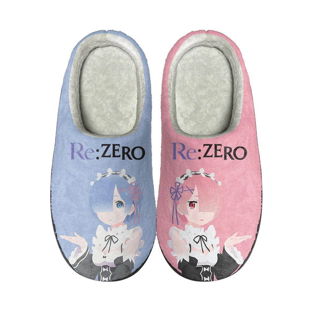 Anime re Zero Rem und Ram Home Baumwolle benutzer definierte Hausschuhe hochwertige Männer Frauen Plüsch Mode lässig halten warm Schuh Thermo Slipper