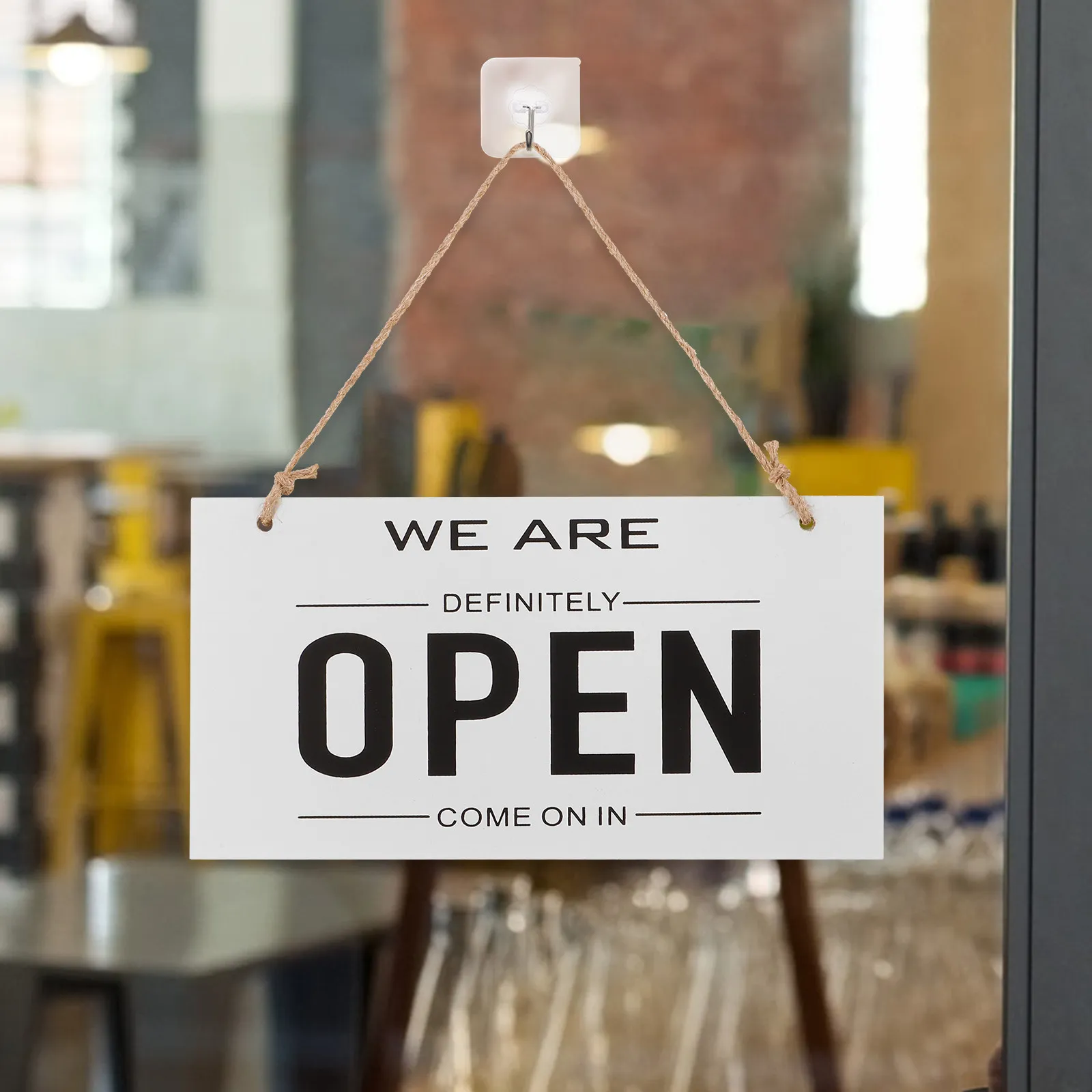 Double-Sided Wooden Open Closed Sign Door Hanging Front Porch Rustic Decor Open Sign Door Decorations