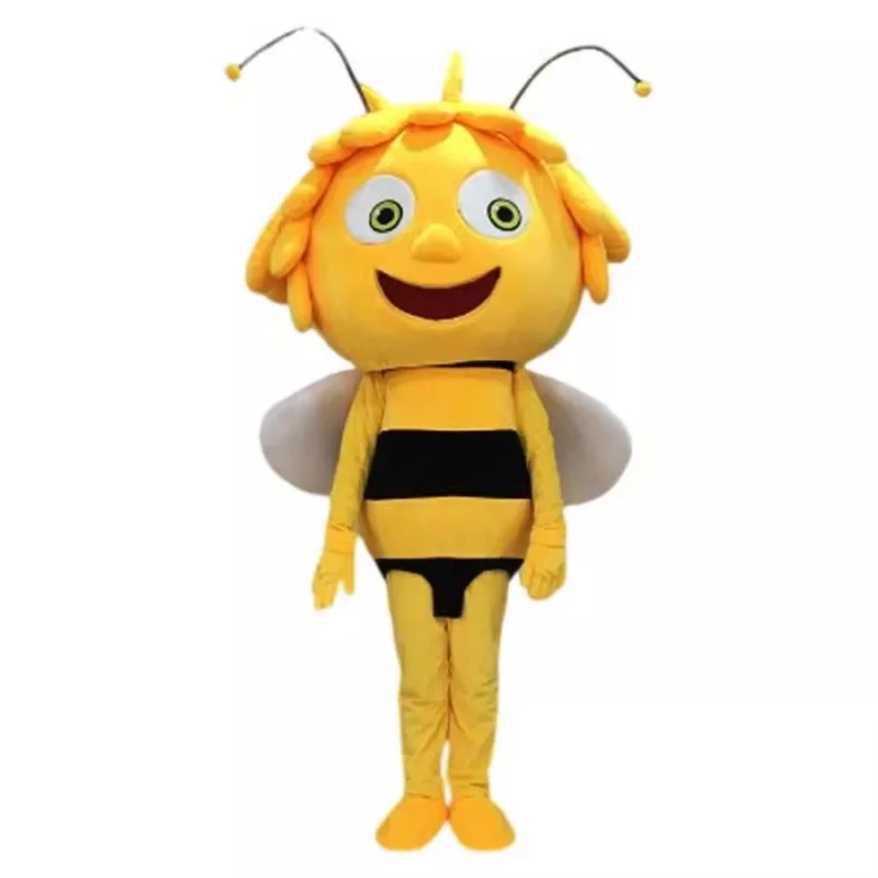 Bee Mascotte Cosplay Kostuum Pluche Cartoon Volwassen Fancy Dress Halloween Reclame Carnaval Party Suits Wandelprestaties Props