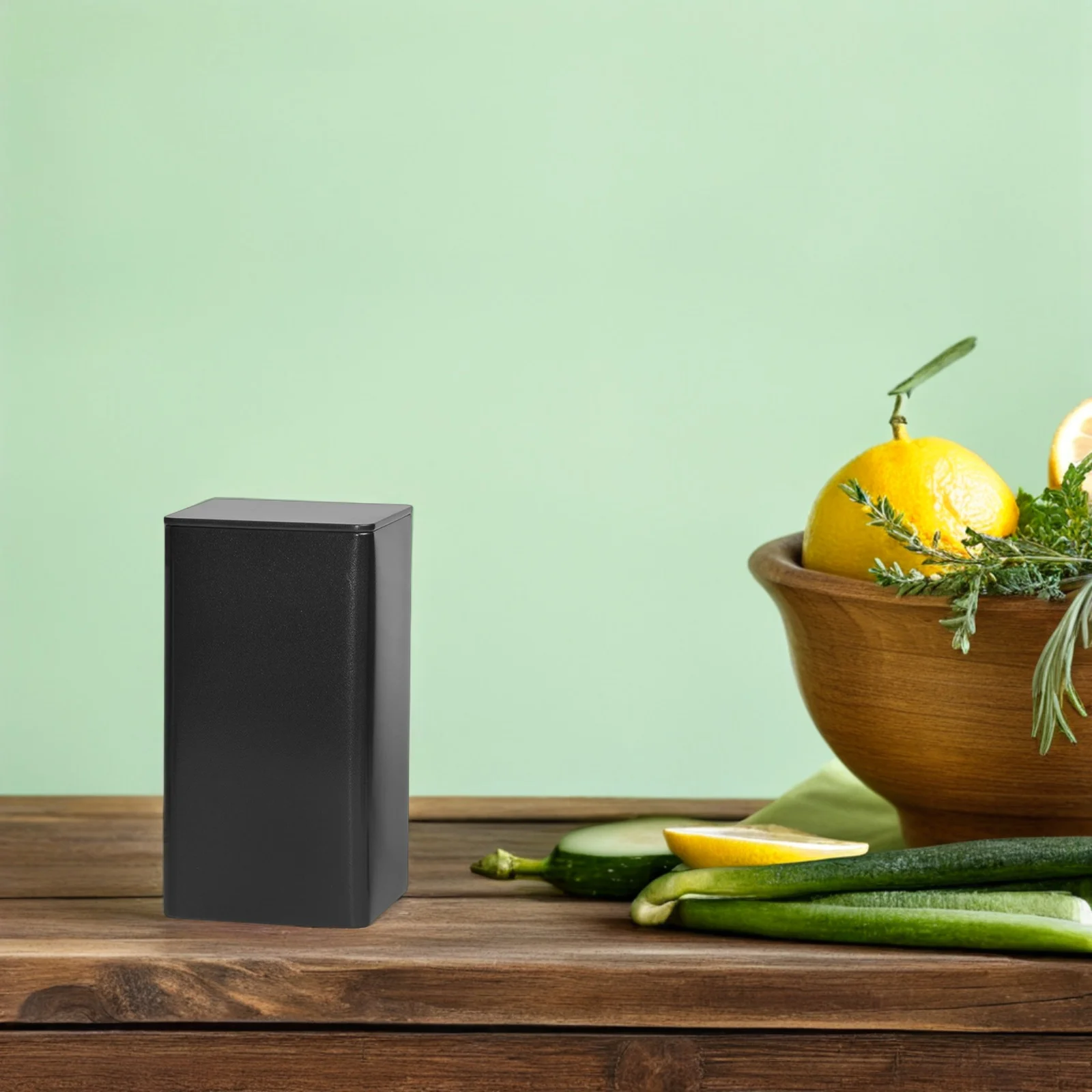 

2Pcs Tinplate Tea Canisters Small Cube Storage Containers Airtight Lid Loose Leaf Organizer Coffee Sugar Spice Jar