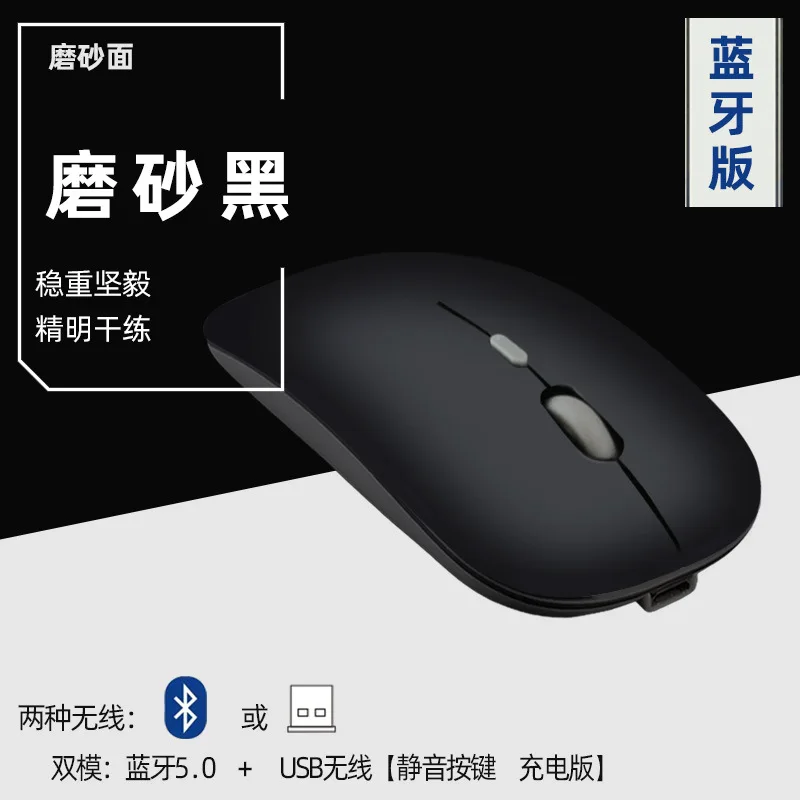 ماوس لاسلكي جديد 2.4G + بلوتوث 5.0 ماوس ذو وضعين 1600 ديسيبل متوحد الخواص ماوس صغير صامت فائق النحافة أرجواني وردي أبيض للألعاب