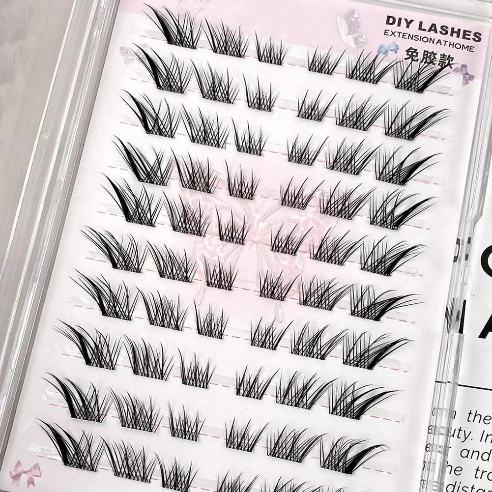 مجموعة رموش صناعية من Fox Eye، رموش سوداء قصيرة مجزأة، رموش عين القطة منفوشة طبيعية للمكياج اليومي #4