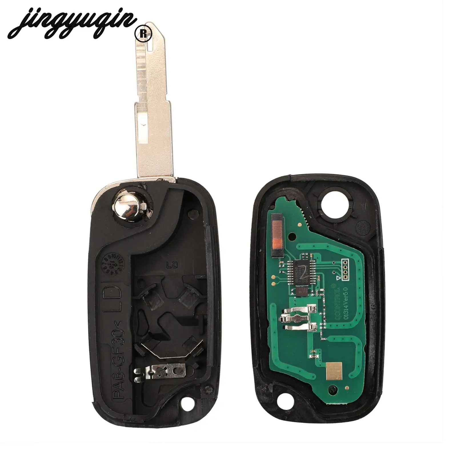 jingyuqin 2 Buttons 433MHz ID46 PCF7947 Chip Flip Remote Car Key FOB For Renault Clio III Master Modus Twingo VA2 NE72 Blade