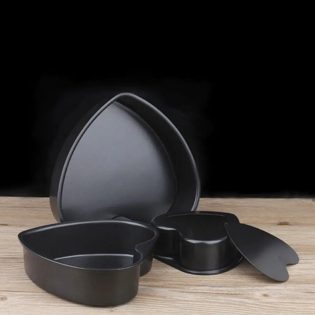Heart Cake Pan Anodized Aluminum Nonstick Detachable Bottom Baking Mold Small Heart Shaped Oven Tray for Parties Festive