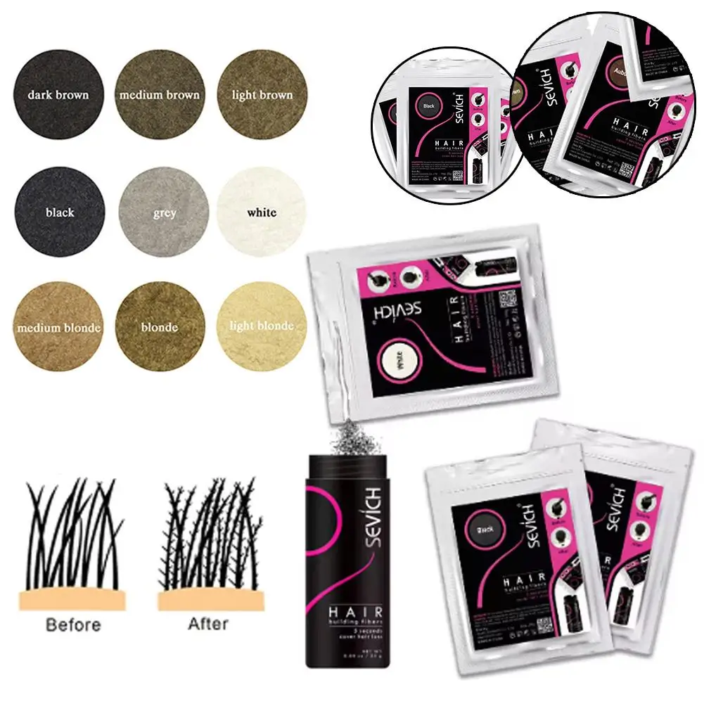 25g fibra de cabello queratina espesante fibra Capillaire crecimiento desarrollo instantáneo colores del cabello productos recarga 9 polvos fibras L Y2M0