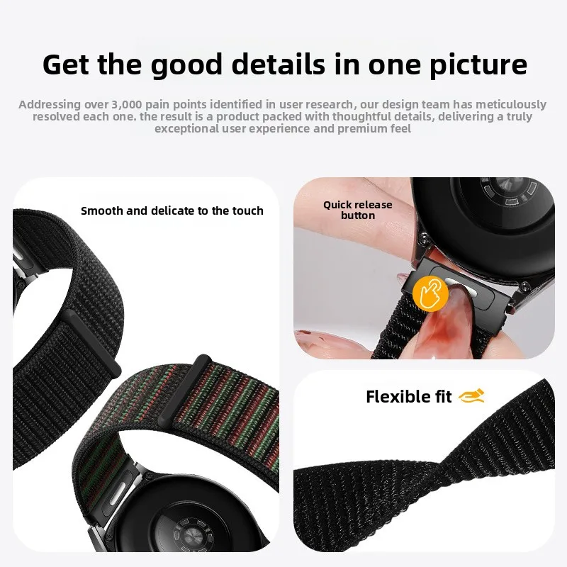 Applicable to Huawei watch gt5pro ultra-light nylon loop quick-release strap Watch4 Velcro wristband