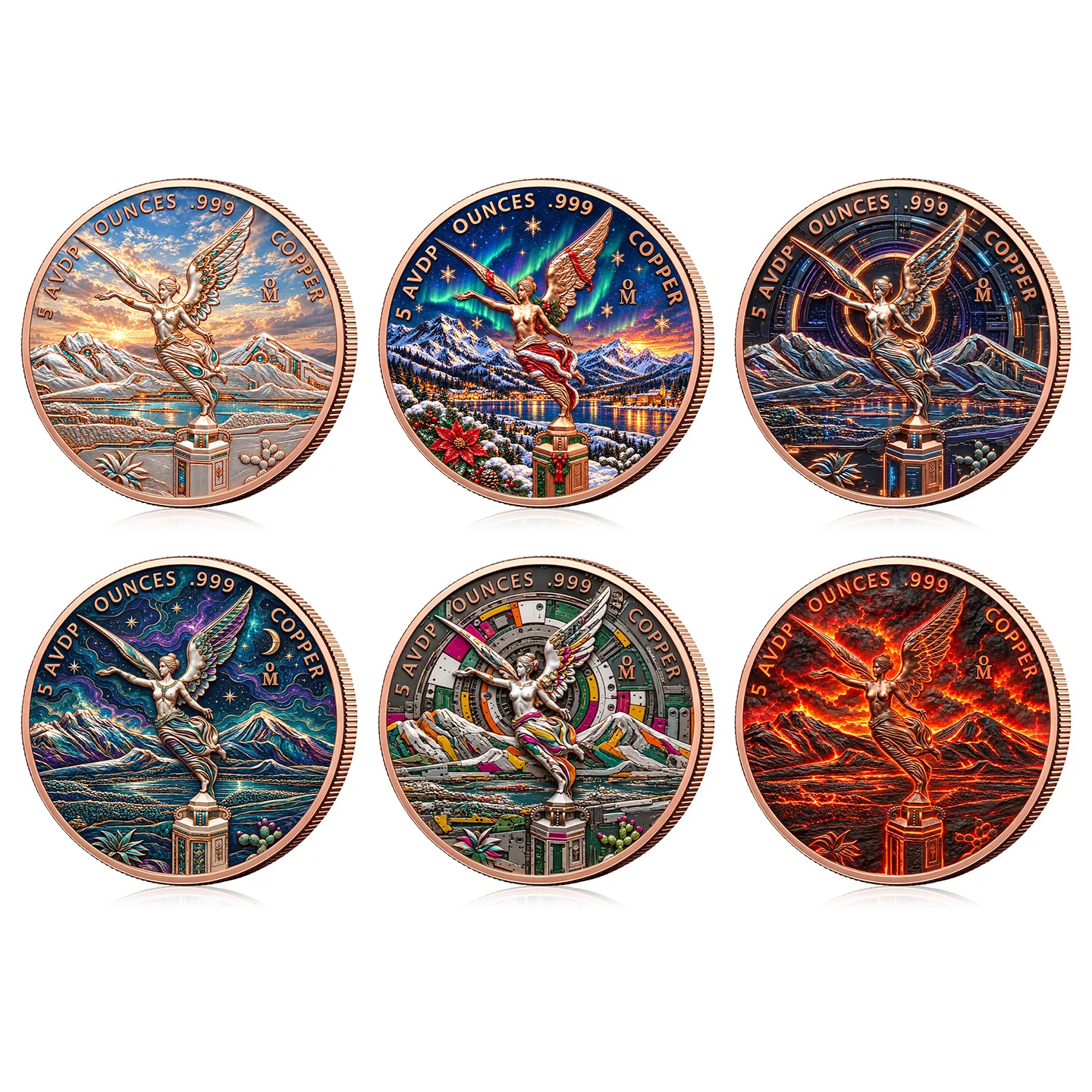 5oz .999 Fine Pure Copper Coin Winged Victory Angel Libertad Goddess Commemorative Challenge Coin Souvenir Gift Decor