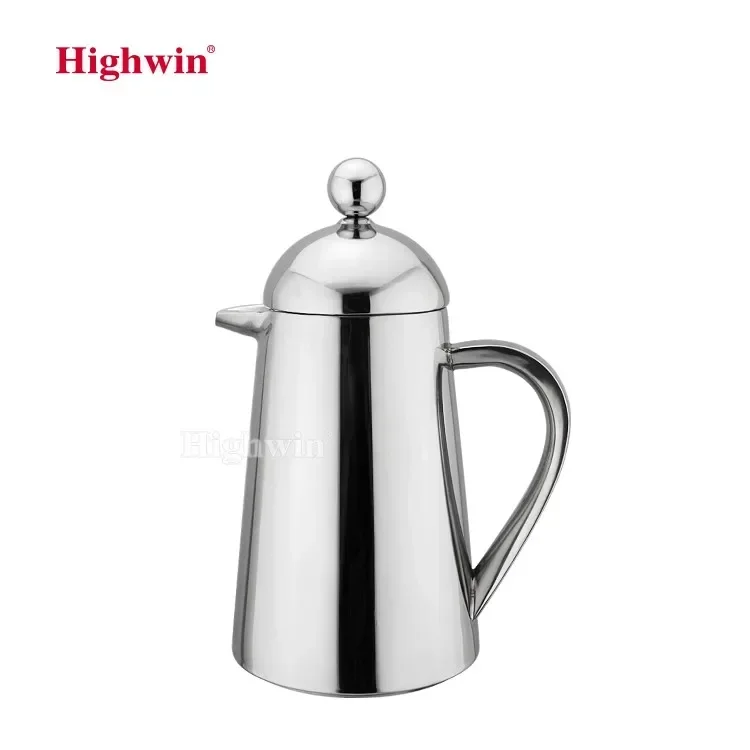 Double-layer 304 stainless steel French press pot tea maker home coffee pot coffee milk froth milk maker