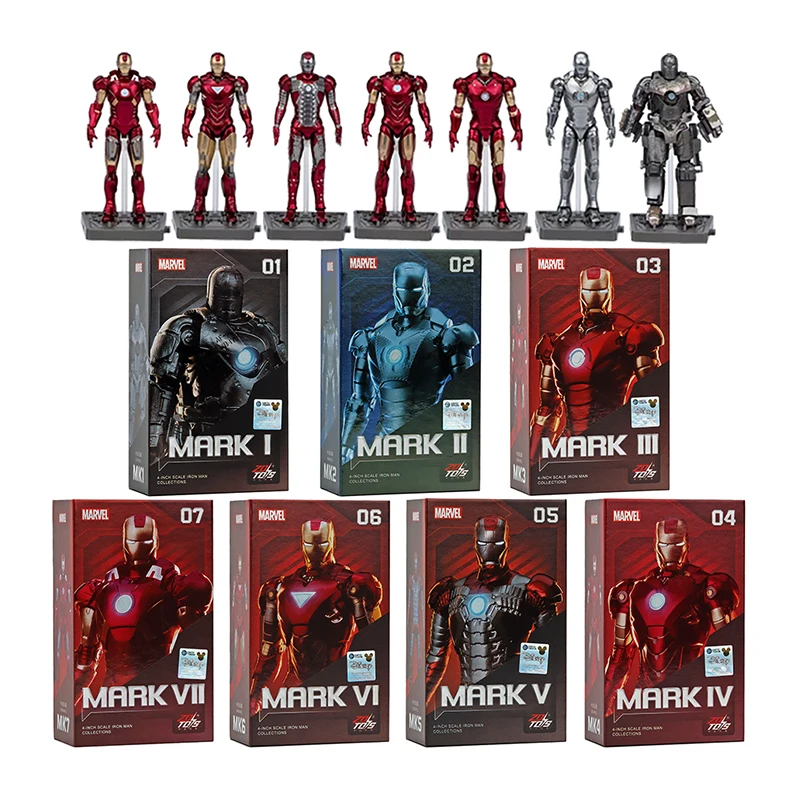 ZD Toy Iron Man Disney Marvel Model Joints Are Mobile Toys 4-inch Action Figures Decoration Birthday Gifts Exquisite Gift Box