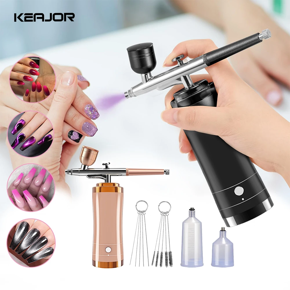 Machine de peinture à ongles aérographe avec compresseur, pistolet de pulvérisation de vernis sans fil, décoration de manucure, aérographe, compresseur de peinture pour Nail Art