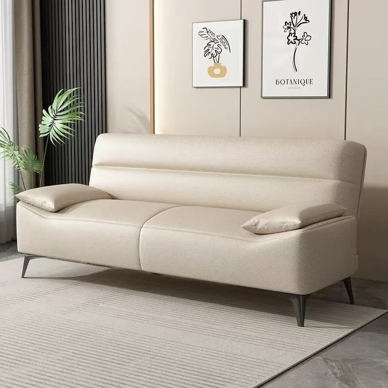 Cat Scratching Leather Sofa Bed Dual Purpose Folding Couch for Rental Room Office Lunch Break Simple Integrated Design