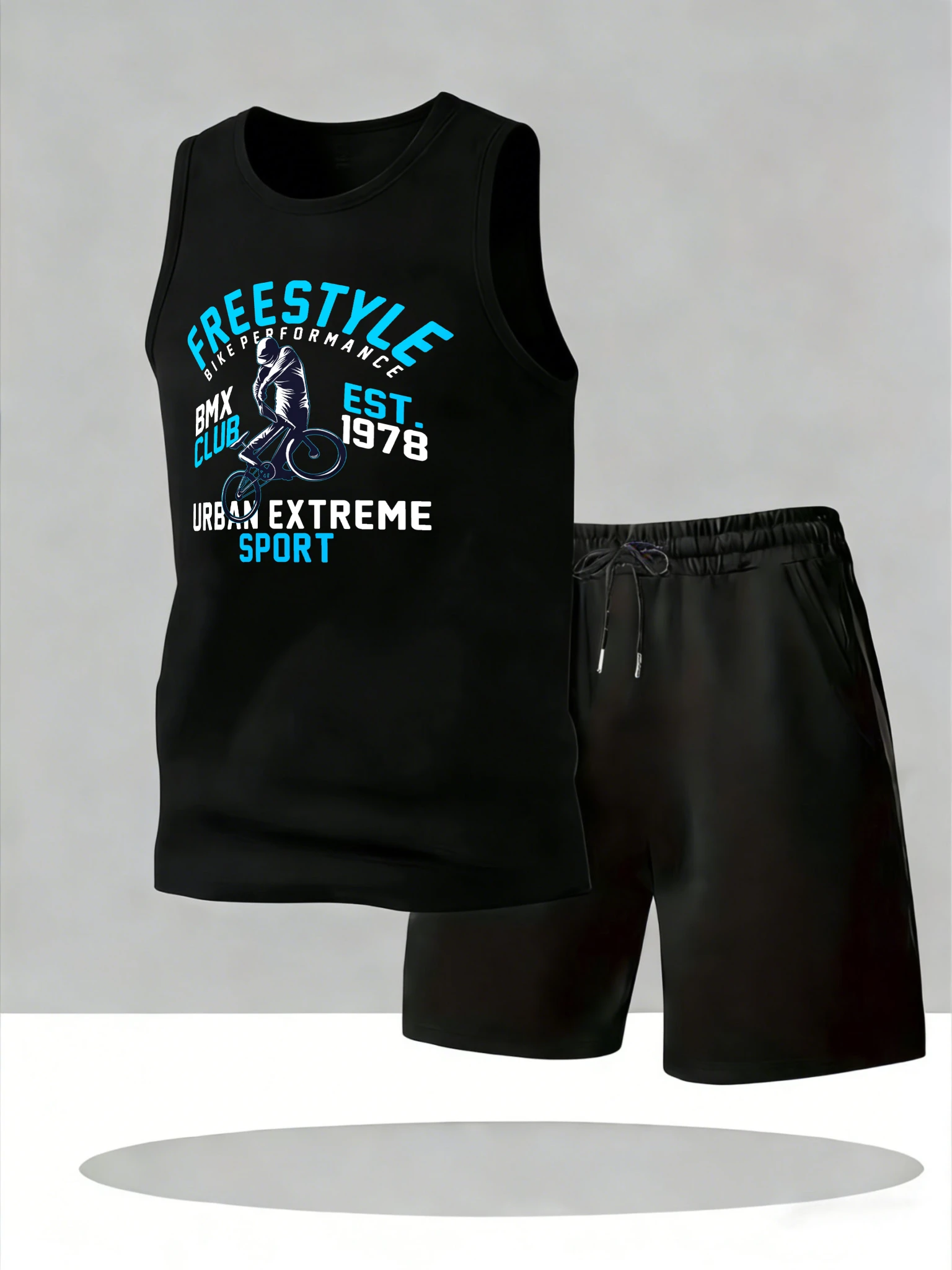 

Men's Tank Top Sets 2026 Summer Quick drying crewneck Two-piece sets running Tracksuit men Breathable sports oversize beach