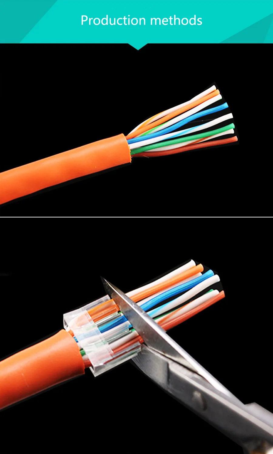 Xintylink Cat6 RJ45-Stecker Ethernet-Kabelstecker Netzwerk 8P8C Metallgeschirmter Stecker 8-Pin Modular RJ45-Buchse Blau 50 Stück – Detail 12
