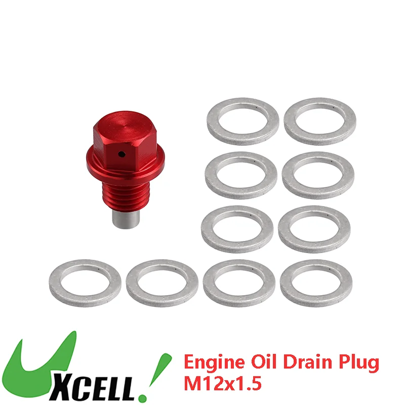 UXCELL Universal Car Magnetic Oil Drain Plug M12x1.5 Auto Sump Nut Bolt with 10 Gasket Vehicle Replacement Parts