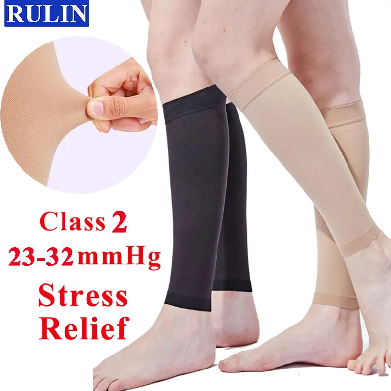 Pressure Level 2 Unisex Compression Socks 23-32MMHG Calf Socks Stress Relief Compression Stockings