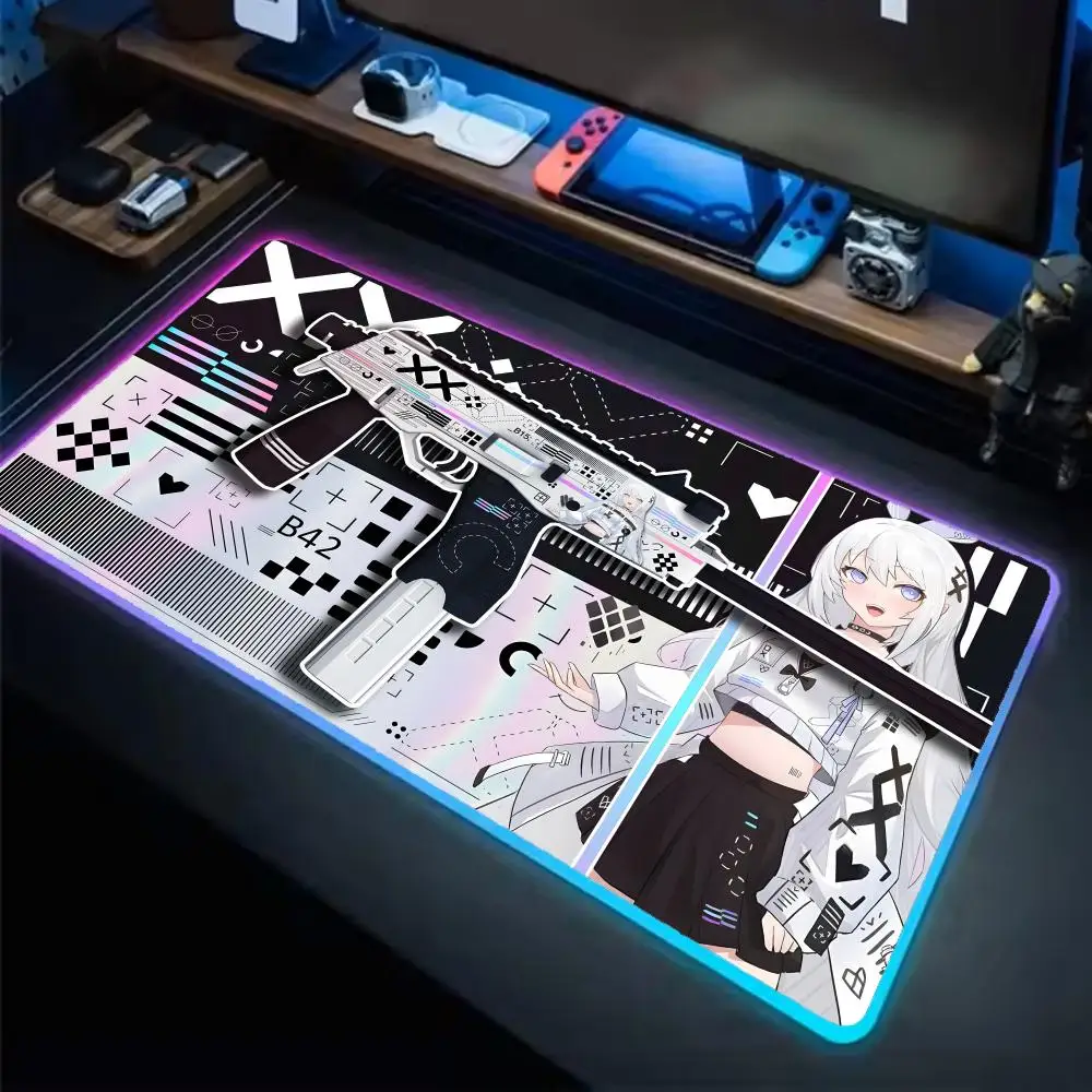 

Коврик для мыши CSGO Printstream, игровой коврик для мыши в стиле аниме, светодиодные настольные коврики с подсветкой, резиновые настольные коврики XXL RGB
