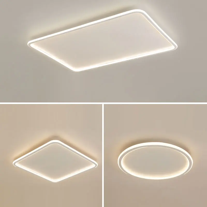 60cm Round Black Modern Nordic 38W LED Ceiling Light, Dimmable Flush Mount Lamp with Remote for Bedroom Living Room Decor