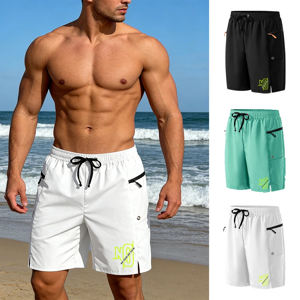 

Мужские пляжные плавки для серфинга с стильным принтом, карманами на молнии и сетчатой подкладкой, идеально подходят для плавания и фитнеса.