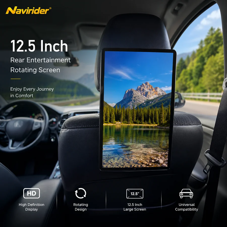 Universal Android13 Car Rear Seat Headrest Monitor 12.5inch 2K Touch Screen 6GB 128GB For SUV Truck MPV Van BMW Benz Toyota Ford