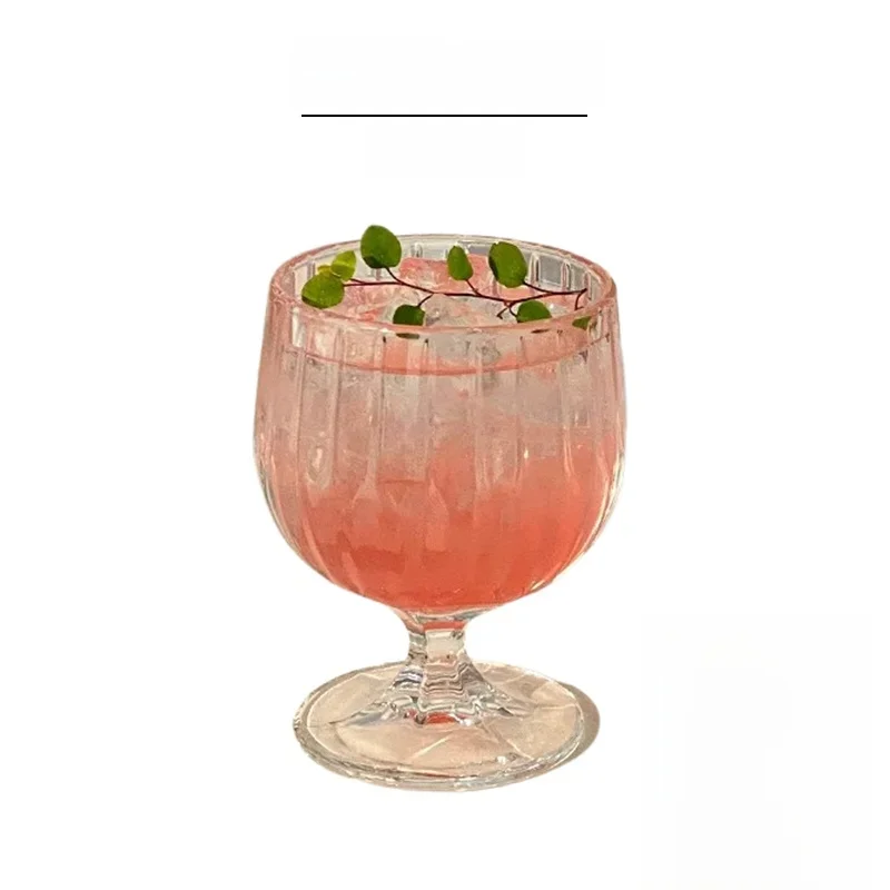 Vietri Mare Retro Highball Glass for Red Wine And Cocktails Elegant Long Stemmed Wine Glass Durable Bar And Restaurant Quality