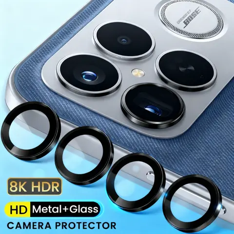 Poko Little F8Ultra F8Pro Custodia in lega di alluminio Anello in vetro per fotocamera per Xiaomi Poco F8 Ultra F 8 Pro 5G Global 9H HD Copriobiettivo posteriore