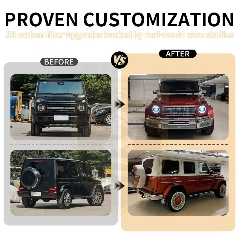 Carl Classic Style Body Kit for  G Class Wagon W464 Front Rear Bumper Grille Frame Spare Tire Cover WideBody Kits