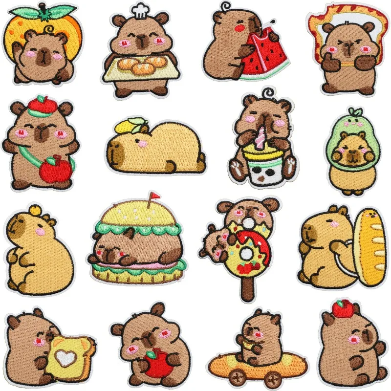 

Cute Capybara Animal Groundhog Iron-on Sew Embroidery Badge Patches for DIY T-shirt Hat Backpack Clothing Appliques Sticker