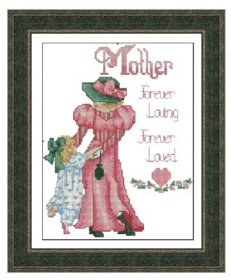 Cotton Cross Stitch Kit for Mother, Higher Cotton, Top Quality, Love, Forever Loved