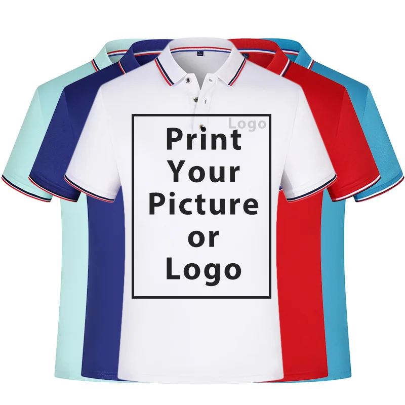 Custom Uniform Company Group Team Shirt Print Photo/Logo Unisex Solid Color Short Sleeve O neck  Shirts For Women and Men
