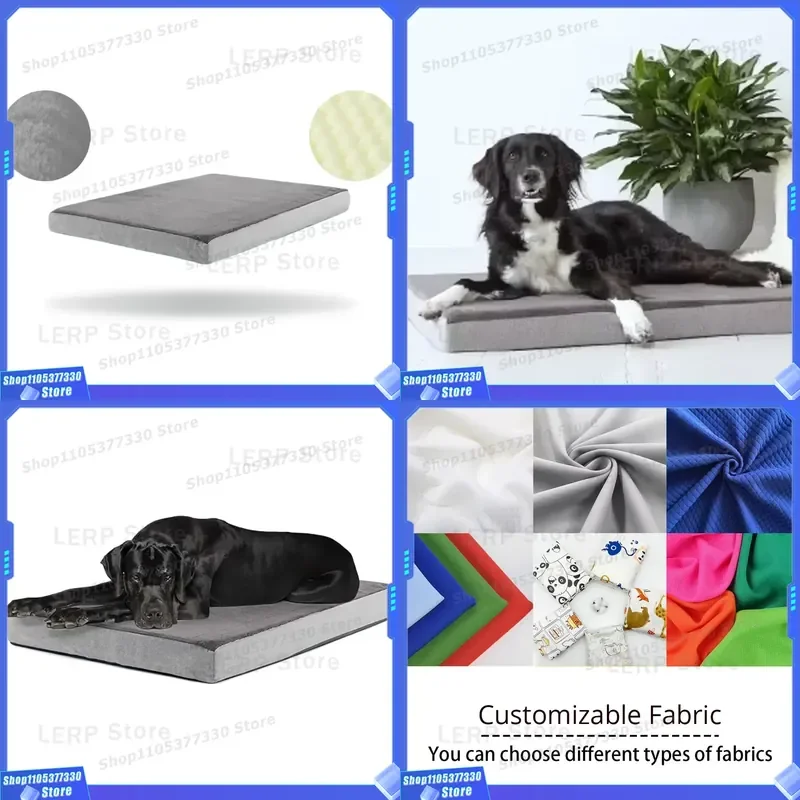 Orthopedic Memory Foam Dog Bed Durable Comfortable Premium Joint Relief Restful Sleep Customizable Pet Mat for Large Dogs