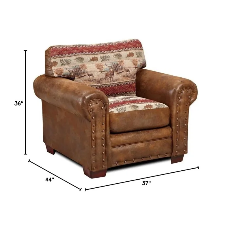 Microfiber Deer Valley Arm Chair in Brown